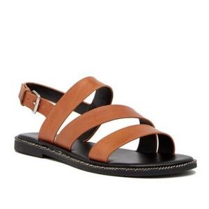 10 Franco Sarto KELSO Brown tan Leather Strappy Sandals ankle buckle ladies 10m